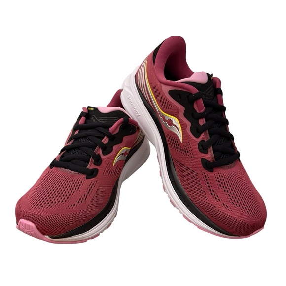 Saucony Shoes - Saucony Ride 14 Running Shoe Burgundy Quartz /Vizigold Women’s Size 6.5